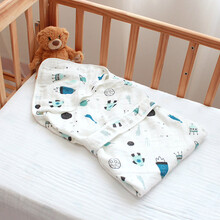 护儿星 夏季新生儿抱被超柔纯棉纱布 春夏宝宝包巾浴巾 产房婴儿襁褓巾抱毯薄透气六层棉纱包被 星球/纯棉纱布（建议25℃左右室温）