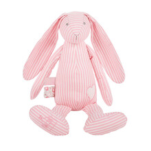 麦侬贝儿 婴儿安抚巾兔子手偶儿童玩具口水巾毛绒玩具布艺安抚玩偶0-1-2-3岁宝宝玩具 安心兔经典款玩偶粉色 35cm