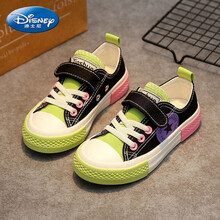 ℘迪士尼（Disney）儿童帆布鞋男童童鞋女童休闲鞋子学生百搭潮鞋2021年春季韩版新款 黑紫 24/ 内长16.5cm