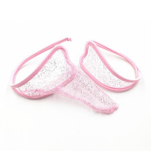 臻密 男女情侣一对隐形C字裤 透明内裤银色亮丝T裤 性感丁字裤 两只款 均码 粉色