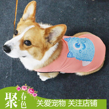 宠迪爱狗狗衣服夏季薄款背心透气防晒柯基法斗中型犬泰迪比熊小型犬可爱 粉色 小怪兽图案 L建议7-10斤