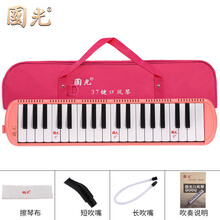 国光牌37键32键口风琴学生成人演奏级专业儿童初学者 学生用乐器 37键粉色+软包+吹管+吹奏说明+擦琴布