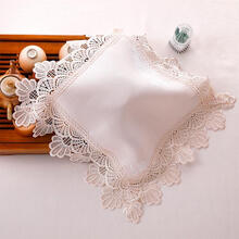 巧林儿茶盘杯子茶具盖布防尘布万能盖巾电器家电盖巾蕾丝多用巾微波炉布床头柜防尘布 南城雨落粉 40*40cm（尺寸均含花边）