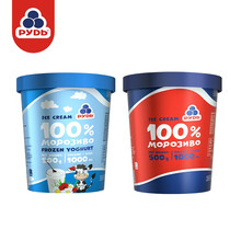 如迪冰淇淋 生鲜牛乳草莓酸奶巧克力味雪糕乌克兰进口网红冰激凌甜品500g*2桶装 家庭装 牛乳+酸奶