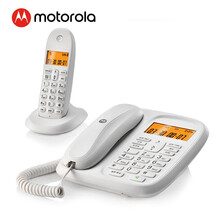 摩托罗拉(Motorola)数字无绳电话机  办公家用子母机 无线座机 中文显示双免提套装 CL103C白色一拖三