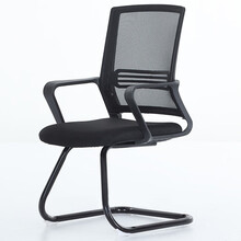 欧宝美人体工学电脑椅职员办公椅弓形椅家用网布椅子黑色