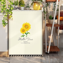 大笨牛 洗衣机帘阳台洗衣机防晒帘滚筒防水防晒防尘盖布遮阳遮挡盖巾防晒洗衣机柜鞋柜衣柜洗衣机罩 一缕葵阳 宽70*高90cm