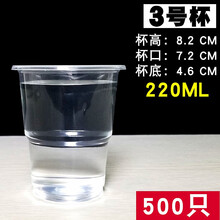 时光旧巷一次性杯子塑料杯加厚一次水杯商用航空杯整箱家用小饮杯 3号杯光面500只