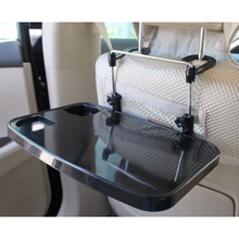 车载小桌子前后排汽车上吃饭车用车内小饭桌商务车裁餐桌写字桌板 黑色SD-1502平板支架