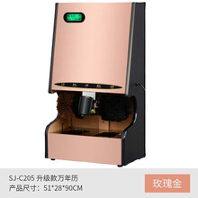 申江 智能电动刷鞋机擦鞋器家用踩脚全自动感应擦鞋机酒店大堂商用 C205升级版万年历玫瑰金