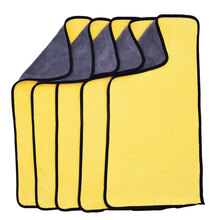 雪路安 洗车擦车毛巾 加厚双面强吸水洗车巾 擦车巾 细纤维不掉毛不掉色洗车毛巾抹布巾 洗车毛巾 30*60cm 五条装