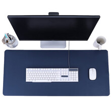 【无异味】鼠标垫办公书桌垫子大号桌面垫苹果写字台纯色防水笔记本电脑桌布皮质革键盘学生商务自定义尺寸 宝蓝色 80cm*40cm