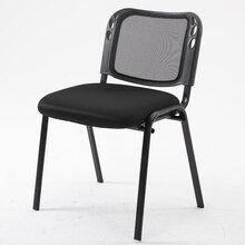 欧宝美培训椅子电脑椅职员办公椅简易会议椅家用黑色可叠放