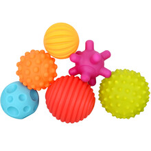 婴儿益智软胶手抓球0-6-12个月触摸球玩具新生宝宝感统按摩球 多纹理感知球