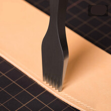 【溪沫】皮艺皮具手工diy工具多齿钢斩六棱欧式正斩皮革打孔缝线法斩 正斩3.85mm（二+六齿）预售