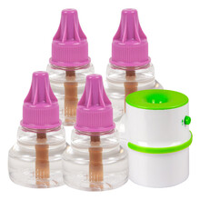 彩虹电蚊香液（灭蚊液）家用套装（无味4瓶\1440小时+1器） 防蚊液驱蚊液 加热器（灭蚊器） WX41W-45