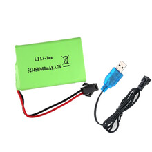 乐能 523450/600mAh3.7V锂电SM-2P接口 玩具机器人恐龙专用锂电电池+USB充电线 3.7V锂电+充电线