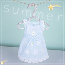 新款狗狗衣服春夏公主泰迪博美小型犬背心吊带连身裙夏装薄款 蓝色向阳花 XS-建议3-4斤