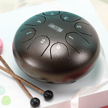 鲁儒 莲花空灵鼓 色空鼓莲音手敲钢舌莲花鼓打击乐器 莲花款8音6寸檀栗+ 全套配件