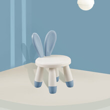 儿童塑料桌椅组合幼儿园卡通小桌子小椅子家用宝宝学习吃饭桌游戏桌套装 蓝兔椅