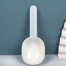 宠物专用狗粮勺子猫粮勺密封夹一体两用长柄铲子宠物勺猫粮铲可爱 宠物粮勺-蓝色 20×8cm