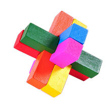 八卦锁 解锁解环成人益智玩具酒桶心锁孔明锁鲁班魔盒儿童生日礼物 彩色六通