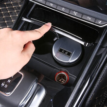 卡佐 适用于车载烟灰缸内饰改装创意带led灯车内烟灰缸阻燃陶瓷装饰汽车用品 红旗世纪星 名仕 盛世 H7