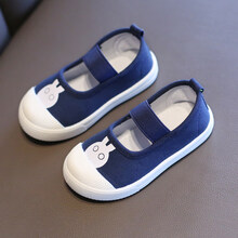 2020春秋新款儿童帆布鞋女童鞋小白鞋子男童板鞋休闲鞋软底宝宝鞋 蓝色306 内长14.5CM