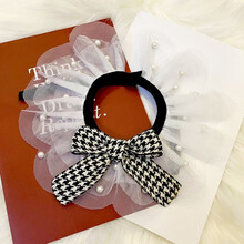 优乐奇猫咪狗狗口水巾小清新公主风布偶蓝白英短泰迪柯基蕾丝边围脖饰品 黑色(珍珠+蝴蝶结) 蝴蝶结 M-中型