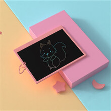 可充电液晶手写板 儿童涂鸦绘画板局部可擦黑板大尺寸彩色写字板 充电款16寸粉高亮彩色屏+充电线