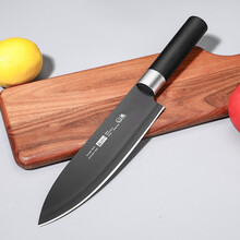 菜刀单刀厨房家用不锈钢切菜刀切片刀切肉刀厨师刀斩切两用刀锋利骨刀鱼刀小厨刀多用刀黑刀辅食刀组合高硬度 黑刃厨师刀【低价冲量】