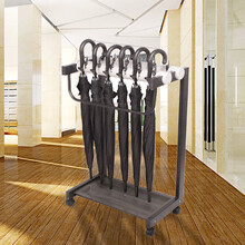 AEY 创意烤漆雨伞架银行超市酒店大堂雨伞收纳架  12头黑色带锁