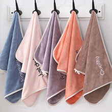沐凡 毛巾 4条装洗脸毛巾吸水加大加厚成人儿童亲肤素色运动柔软洗澡洁面巾擦脸巾带挂绳 35*75cm 优享4条装（蓝+桔+粉+咖）