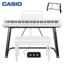 卡西欧智能触屏电钢琴88键重锤PX-S1000WE主机+时尚架+三踏板+琴凳