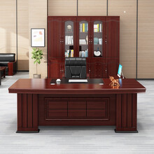 迈哲歌新中式老板桌油漆大班台现代简约2米总裁桌1.6米单位领导办公桌椅组合1.8米主管桌经理桌财务桌 1.8米班台+A椅+4门配套书柜A套餐