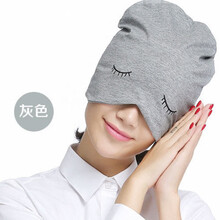 睡帽睡眠女全棉透气包头帽子睡觉男秋冬季加绒保暖产妇月子帽 灰色 【M码】适合头围：53-58cm