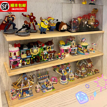 亚克力定制展示盒多层透明积木模型公仔高达手办防尘罩彩色收纳柜 52*20*15cm 需几层拍几件 原木色