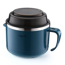 合兴利304不锈钢泡面碗带盖泡面杯1200ml学生宿舍食堂快餐杯泡方便面碗上班族饭盒便携日式饭碗饭缸 深蓝色/1个