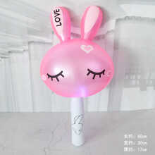 充气锤子充气锤吹气儿童玩具动物棒大号气锤空气锤动物气球棒青蛙 粉色小兔子 任意2个送气筒