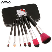 化妆刷化妆盒套装5件/7件腮红刷唇刷彩妆化妆工具初学者化妆笔刷 黑色7支铁盒装