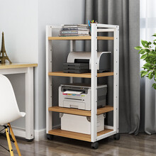 长55深度50功放机架CD机胆机支架影音机柜移动置物架收纳架音响架 【深度50】B款4层白架+浅胡桃 总长55内长50