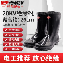 盛安 劳保绝缘鞋绝缘橡胶电工20KV 42码