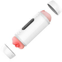 久爱 男用飞机杯全自动双通道伸缩夹吸变频互动发声男性自慰器具情趣性用品男士飞机杯 噜霸白色+变频震动发音双头杯+送润滑油