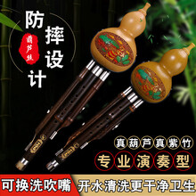 天然紫竹防摔葫芦丝乐器初学c调学生演奏型成人降b调小dagf调 不可拆硬嘴防摔降B调【皮盒+中国结+指法表】