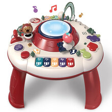儿童游戏桌婴儿玩具0-1岁充电多功能早教1-2岁新生男孩女孩宝宝音乐学习桌6-12个月生日礼物 鲜艳红(充电版)