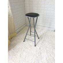 云青丞 高脚凳子吧凳折叠椅子便携家用钓鱼凳简约现代吧台凳靠背吧椅休闲 60CM坐高软垫黑色 33x33x70cm