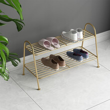 赏欧家居北欧铁艺鞋架 简易拖鞋架家用多层收纳架 现代简约门口鞋架子 黑色两层