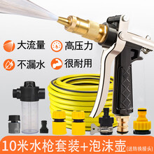 洗车神器高压水枪工具套装家用浇花水抢防冻软管刷车喷头冲车用品 【基础款】:10米宝塔枪套装+泡沫壶