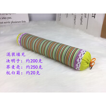 颈椎小圆枕决明子小圆枕头颈椎枕棒荞麦皮护颈枕脊椎修复反弓硬器圆柱枕花睡神 黄绿色 菊花 决明 荞麦壳