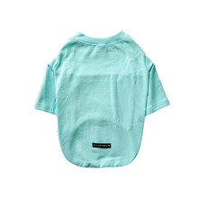 狗狗打底衣服宠物服饰巴哥泰迪法斗居家纯棉纯色打底衫宠物衣服 青色 L